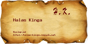 Halas Kinga névjegykártya