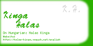 kinga halas business card